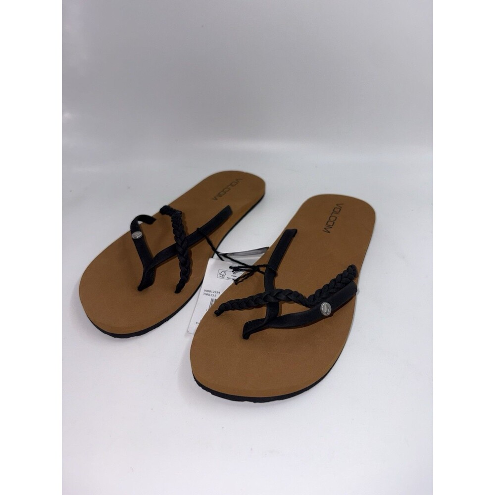 Volcom Black W0812354 Thrills II Sandals Sz 5
